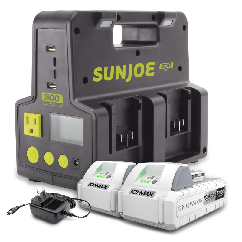 Sun Joe 24V-300WI-2AMP-KIT 24-Volt Cordless Powered Inverter Generator Power Station | W/ 2 x 2.0-Ah Batteries - 图片 2