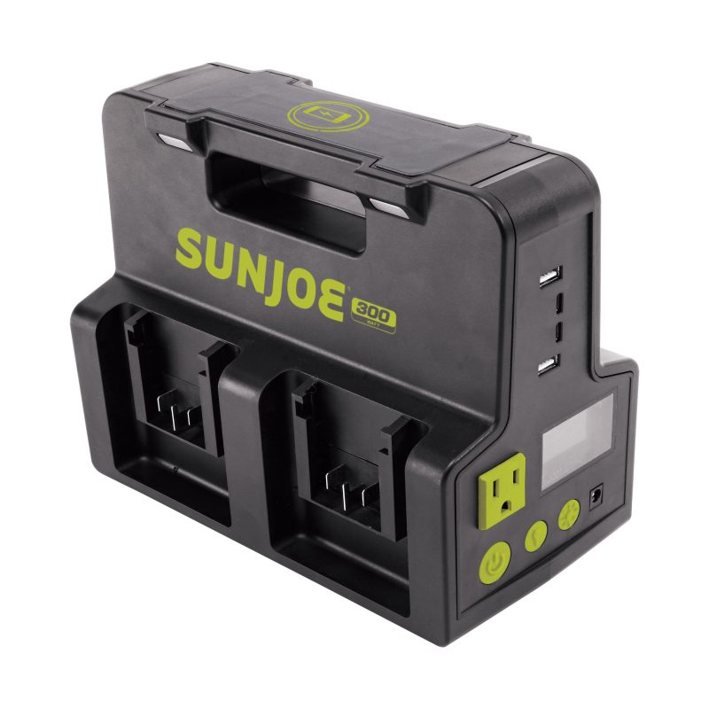 Sun Joe CERTIFIED AUTHENTIC 24V-300WI 24-Volt IONMAX Cordless Hot-Swap Powered Inverter Generator Power Station | W/ AC Adapter, AC Receptacle, 2x USB Type A, 2x USB Type C, LED Spotlight, Wireless Phone Charger | 320-Watt - 图片 19