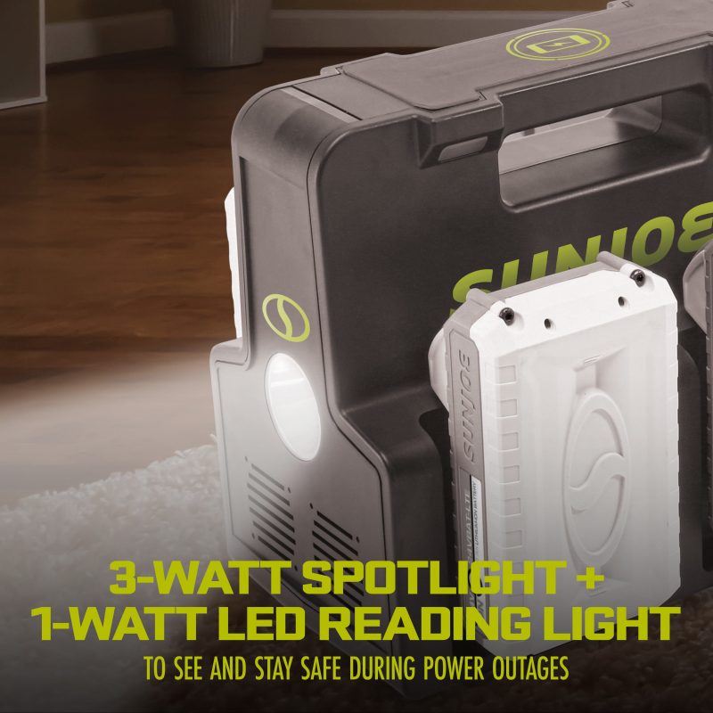 Sun Joe CERTIFIED AUTHENTIC 24V-300WI 24-Volt IONMAX Cordless Hot-Swap Powered Inverter Generator Power Station | W/ AC Adapter, AC Receptacle, 2x USB Type A, 2x USB Type C, LED Spotlight, Wireless Phone Charger | 320-Watt - 图片 13