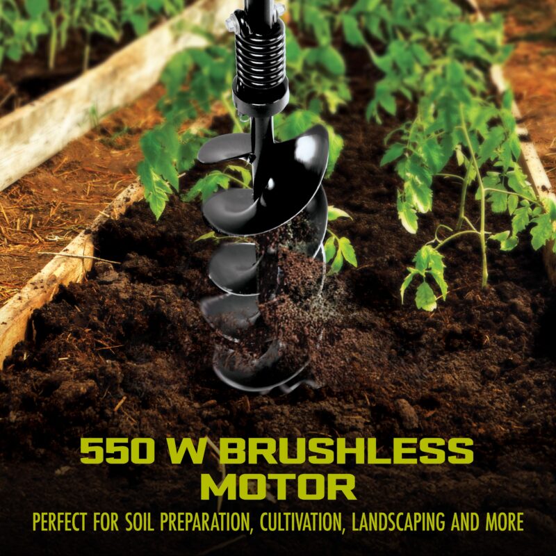 Sun Joe 24V-AGR100 24-Volt* IONMAX Cordless Earth Auger | 30" Drilling Depth | W/ 4.0-Ah Battery + Quick Charger - 图片 5