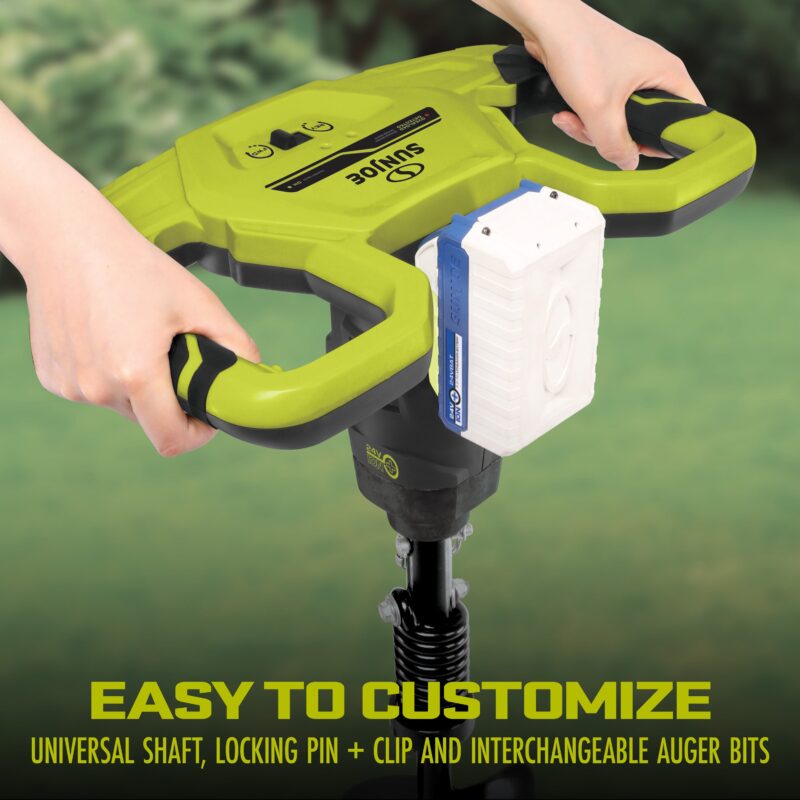 Sun Joe 24V-AGR100 24-Volt* IONMAX Cordless Earth Auger | 30" Drilling Depth | W/ 4.0-Ah Battery + Quick Charger - 图片 6