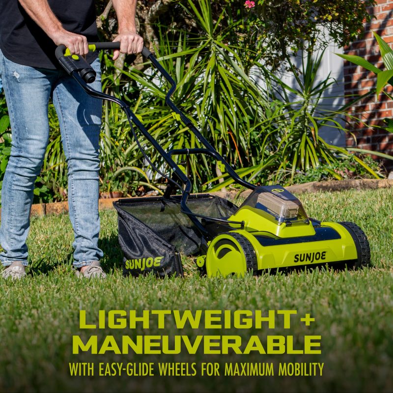 Sun Joe 24V-CRLM15 24-Volt* IONMAX Cordless Push Reel Mower W/ Collection Bag | 15-inch | W/ 4.0-Ah Battery + Charger - 图片 8