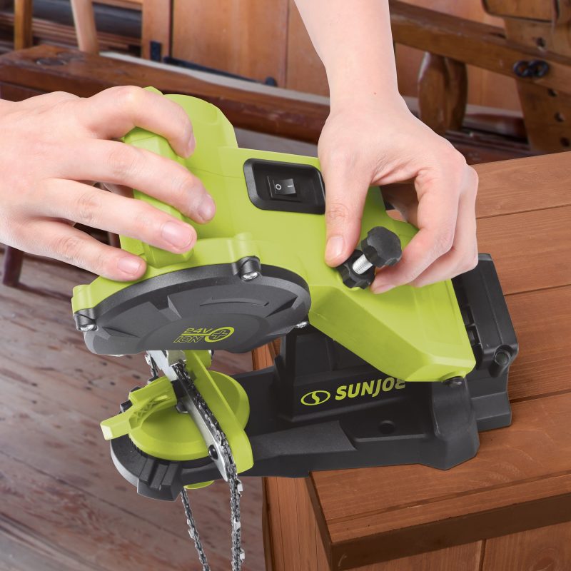 Sun Joe 24V-CSSHRP-LTE 24-Volt* IONMAX Cordless Mountable Chain Saw Sharpener Kit | W/ 2.0-Ah Battery + Charger - 图片 7