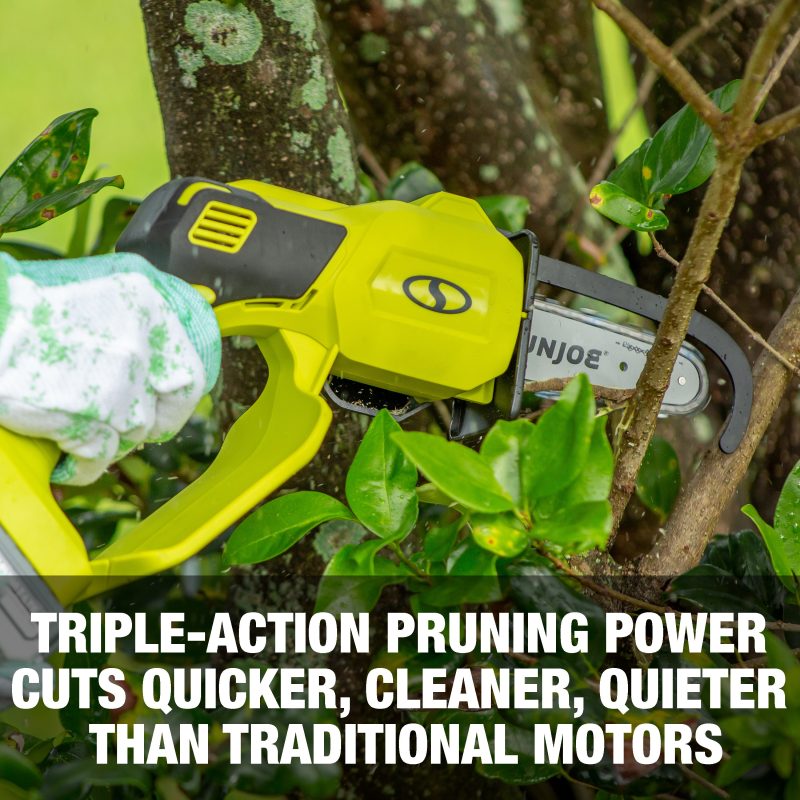 Sun Joe 24-Volt* IONMAX Cordless Handheld Chainsaw W/ Bonus Chain | 5-inch Pruning Saw Kit | W/ 2.0-Ah Battery + Charger - 图片 8