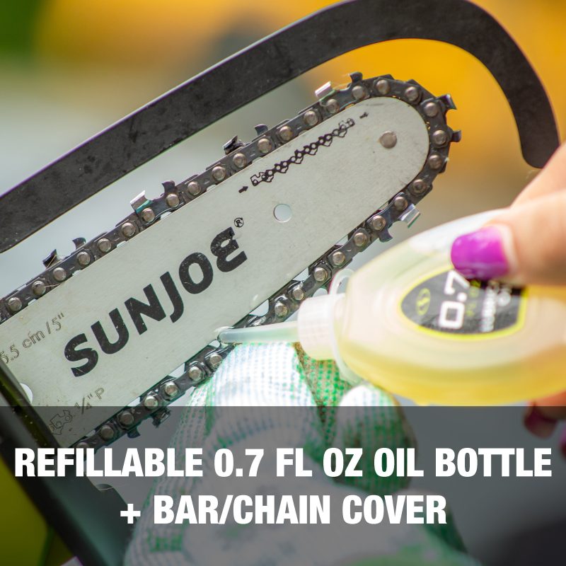 Sun Joe 24-Volt* IONMAX Cordless Handheld Chainsaw W/ Bonus Chain | 5-inch Pruning Saw Kit | W/ 2.0-Ah Battery + Charger - 图片 7