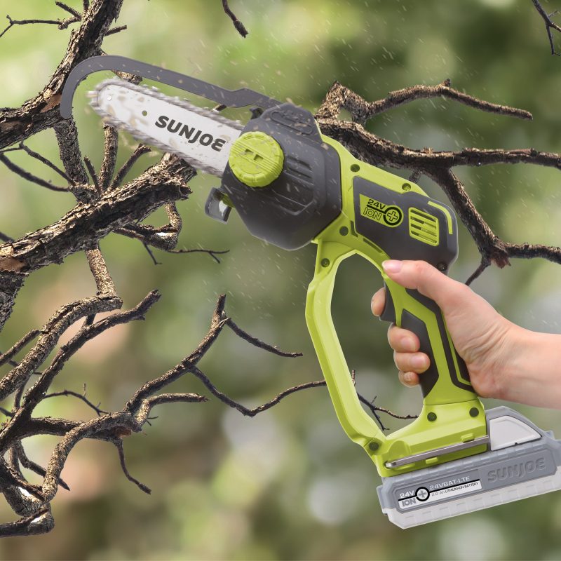 Sun Joe 24-Volt* IONMAX Cordless Handheld Chainsaw W/ Bonus Chain | 5-inch Pruning Saw Kit | W/ 2.0-Ah Battery + Charger - 图片 13