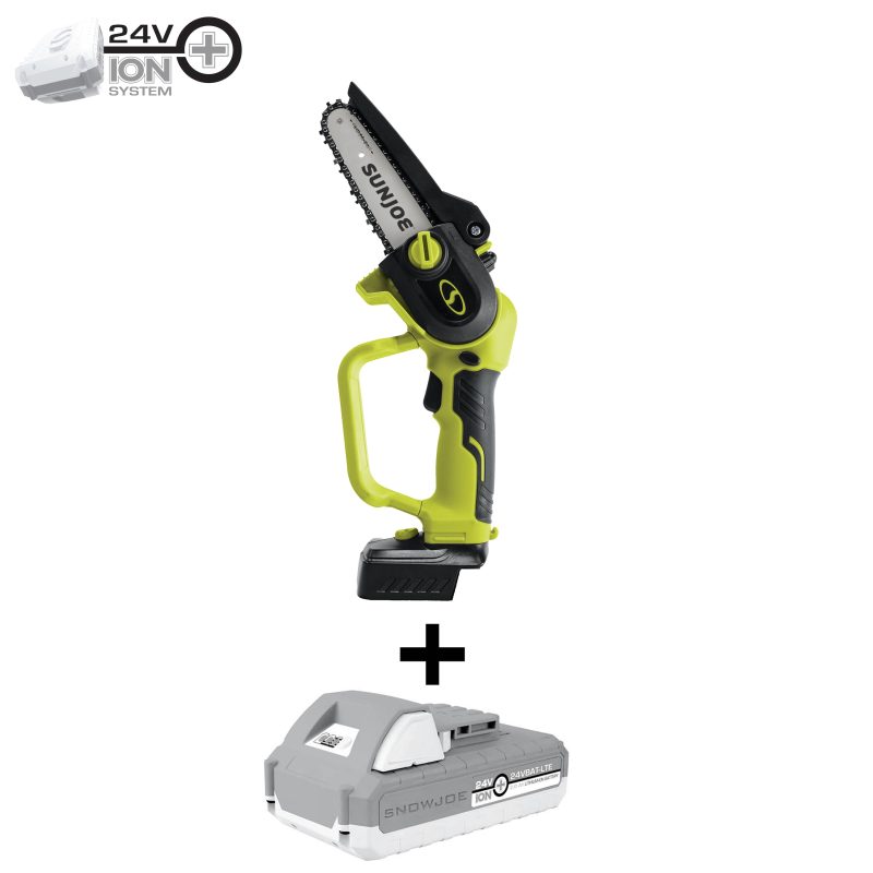 Sun Joe 24V-HCSWP-LTE 24-Volt* IONMAX Cordless Telescoping Pole Pruning Saw | 12-Ft Reach | 4000 RPM | W/ 2.0-Ah Battery + Charger