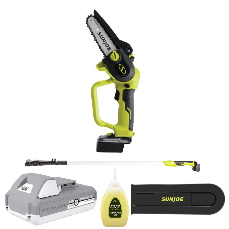 Sun Joe 24V-HCSWP-LTE 24-Volt* IONMAX Cordless Telescoping Pole Pruning Saw | 12-Ft Reach | 4000 RPM | W/ 2.0-Ah Battery + Charger - 图片 2