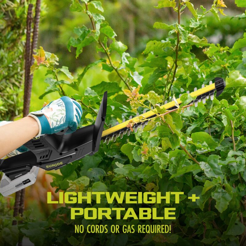 Sun Joe 24V-HT18-LTE 24-Volt* IONMAX Cordless Handheld Hedge Trimmer | 18-inch | W/ 2.0-Ah Battery + Charger - 图片 6