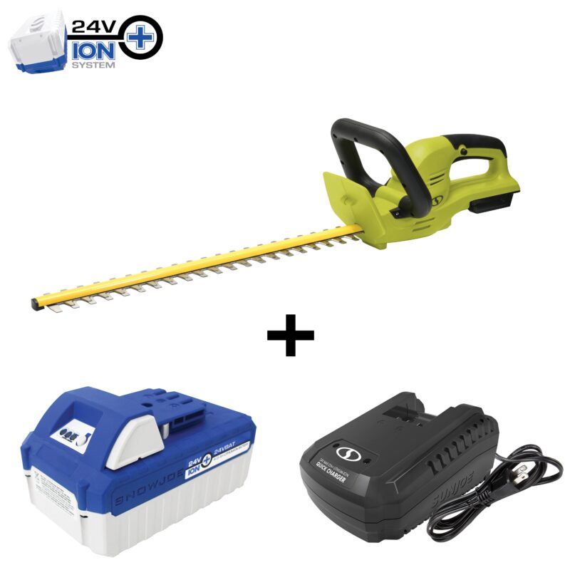Sun Joe 24V-HT22-MAX 24-Volt* IONMAX Cordless Hedge Trimmer Kit | 22-inch | W/ 4.0-Ah Battery + Quick Charger - 图片 2