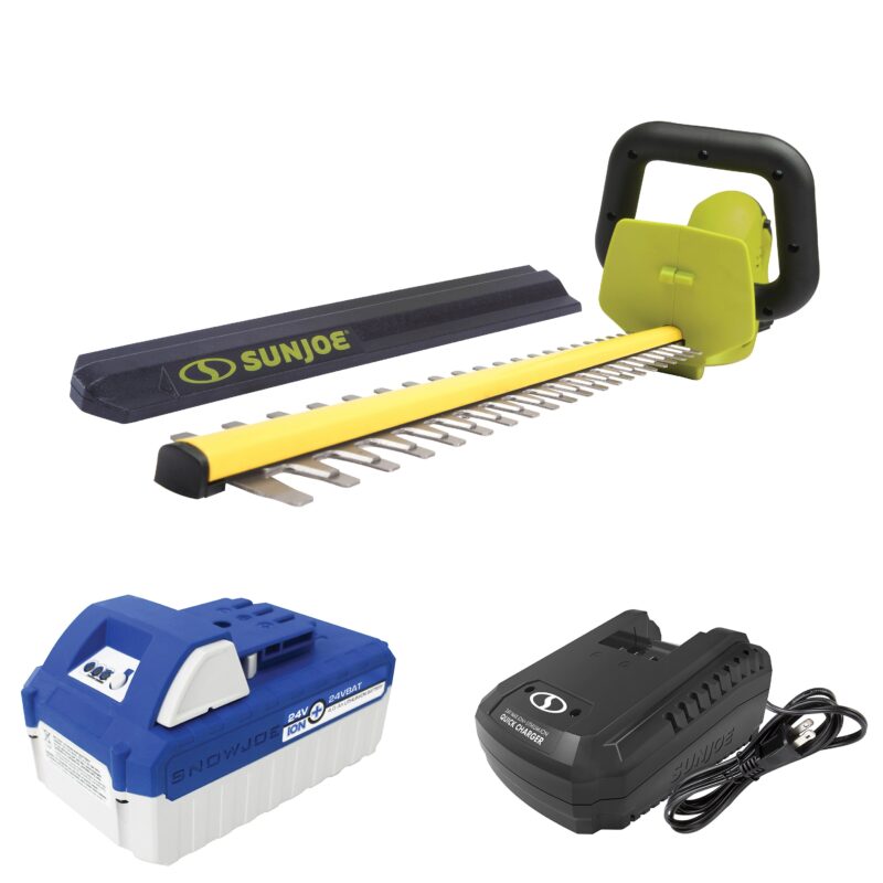 Sun Joe 24V-HT22-MAX 24-Volt* IONMAX Cordless Hedge Trimmer Kit | 22-inch | W/ 4.0-Ah Battery + Quick Charger - 图片 3
