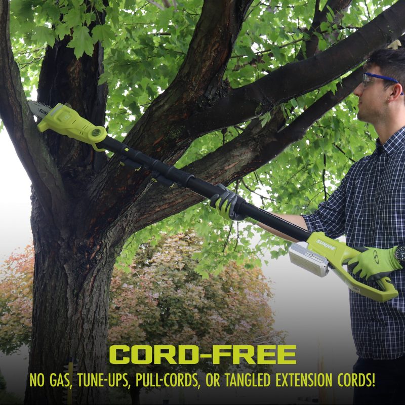 Sun Joe 24V-PS8-LTE 24-Volt* IONMAX Cordless Telescoping Pole Chainsaw Kit | 8-inch | W/ 2.0-Ah Battery + Charger - 图片 6