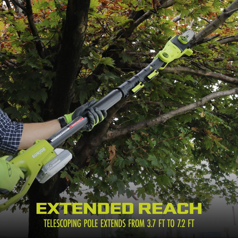 Sun Joe 24V-PS8-LTE 24-Volt* IONMAX Cordless Telescoping Pole Chainsaw Kit | 8-inch | W/ 2.0-Ah Battery + Charger - 图片 7