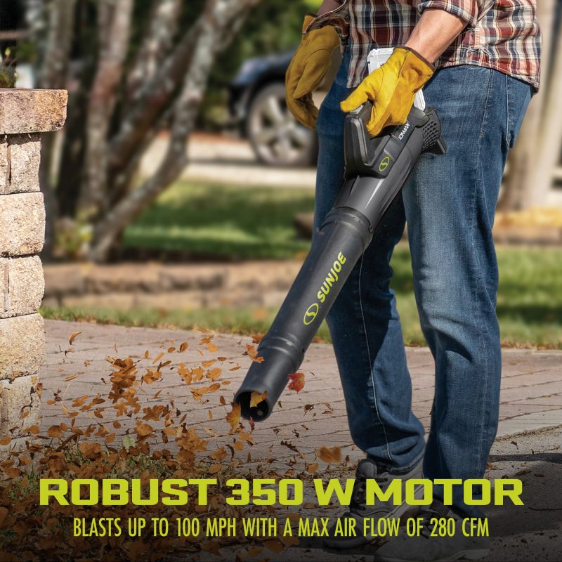 Sun Joe 24V-TB-CT 24-Volt IONMAX Cordless Compact Turbine Jet Blower | 100-MPH | 280-CFM | Tool Only - 图片 3