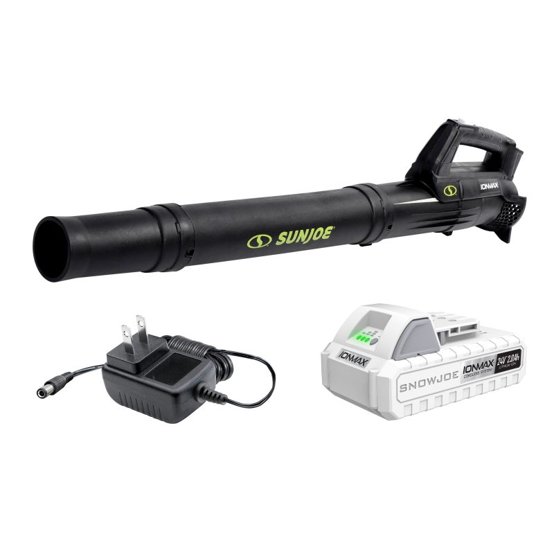 Sun Joe 24V-TB-LTE 24-Volt* IONMAX Cordless Compact Turbine Jet Blower | 100-MPH | 280-CFM | W/ 2.0-Ah Battery + Charger - 图片 2
