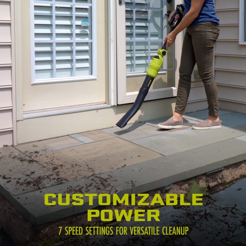 Sun Joe 24V-TBP-LTE 2-in-1 Handheld + Pole Leaf Blower Kit | W/ 2.0-Ah Battery + Charger | Includes 3 Nozzle Connections - 图片 7