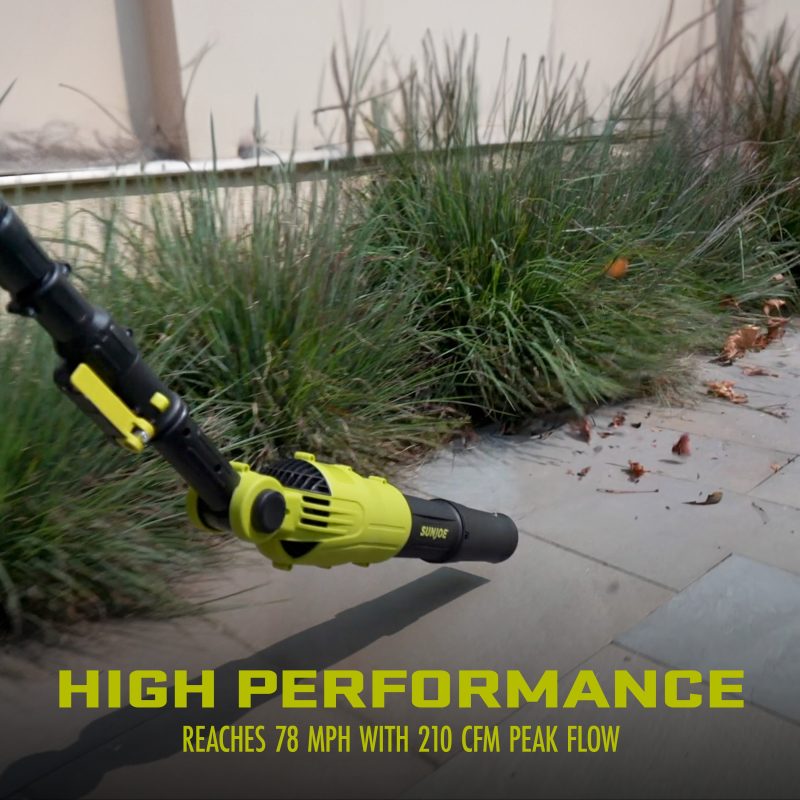 Sun Joe 24V-TBP-LTE 2-in-1 Handheld + Pole Leaf Blower Kit | W/ 2.0-Ah Battery + Charger | Includes 3 Nozzle Connections - 图片 4