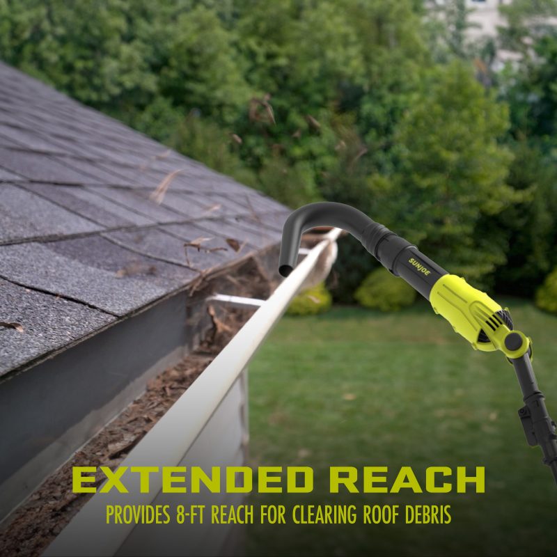 Sun Joe 24V-TBP-LTE 2-in-1 Handheld + Pole Leaf Blower Kit | W/ 2.0-Ah Battery + Charger | Includes 3 Nozzle Connections - 图片 5