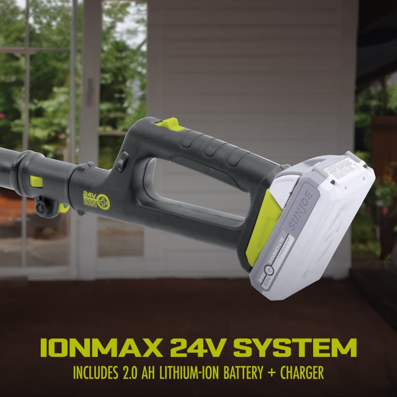 Sun Joe 24V-TBP-LTE 2-in-1 Handheld + Pole Leaf Blower Kit | W/ 2.0-Ah Battery + Charger | Includes 3 Nozzle Connections - 图片 6