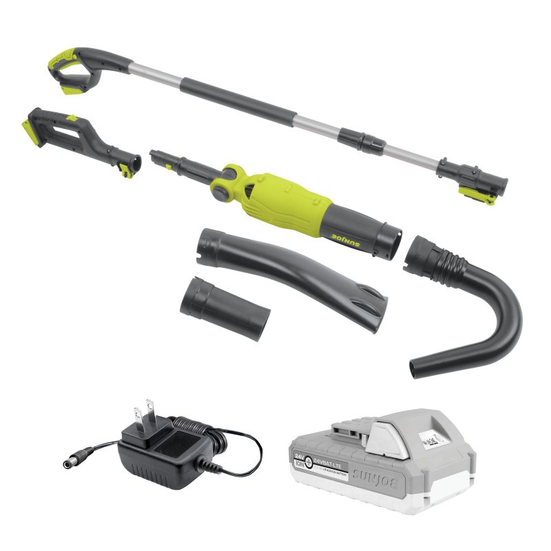Sun Joe 24V-TBP-LTE 2-in-1 Handheld + Pole Leaf Blower Kit | W/ 2.0-Ah Battery + Charger | Includes 3 Nozzle Connections - 图片 2