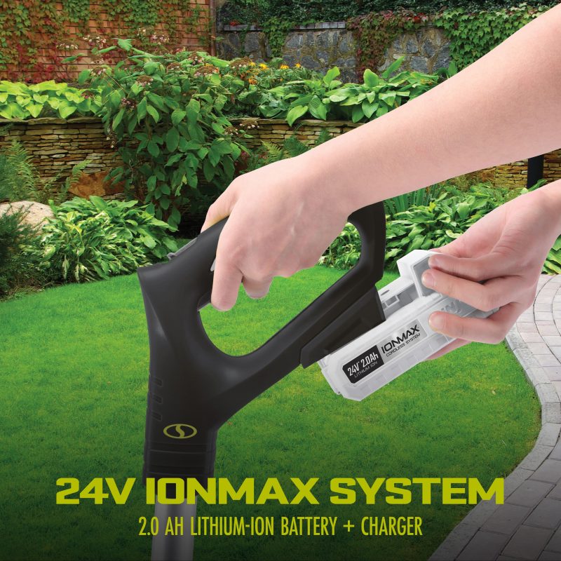 Sun Joe 24V-TLR-LTE 24-Volt* IONMAX Cordless Garden Tiller + Cultivator Kit | W/ 2.0-Ah Battery + Charger (Black) - 图片 4