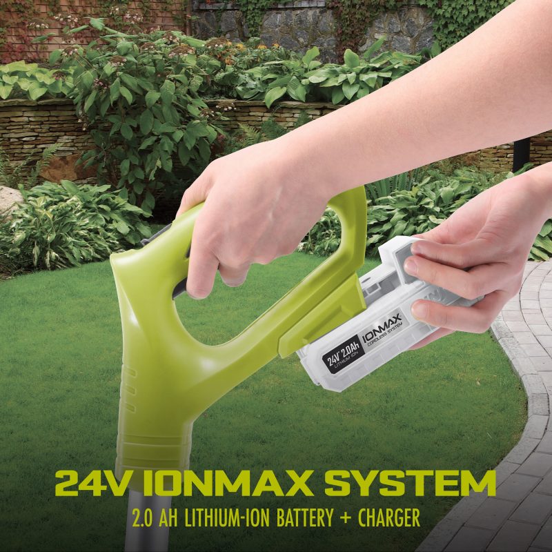 Sun Joe 24V-TLR-LTE-GRN 24-Volt* IONMAX Cordless Garden Tiller + Cultivator Kit | W/ 2.0-Ah Battery + Charger (Green) - 图片 6