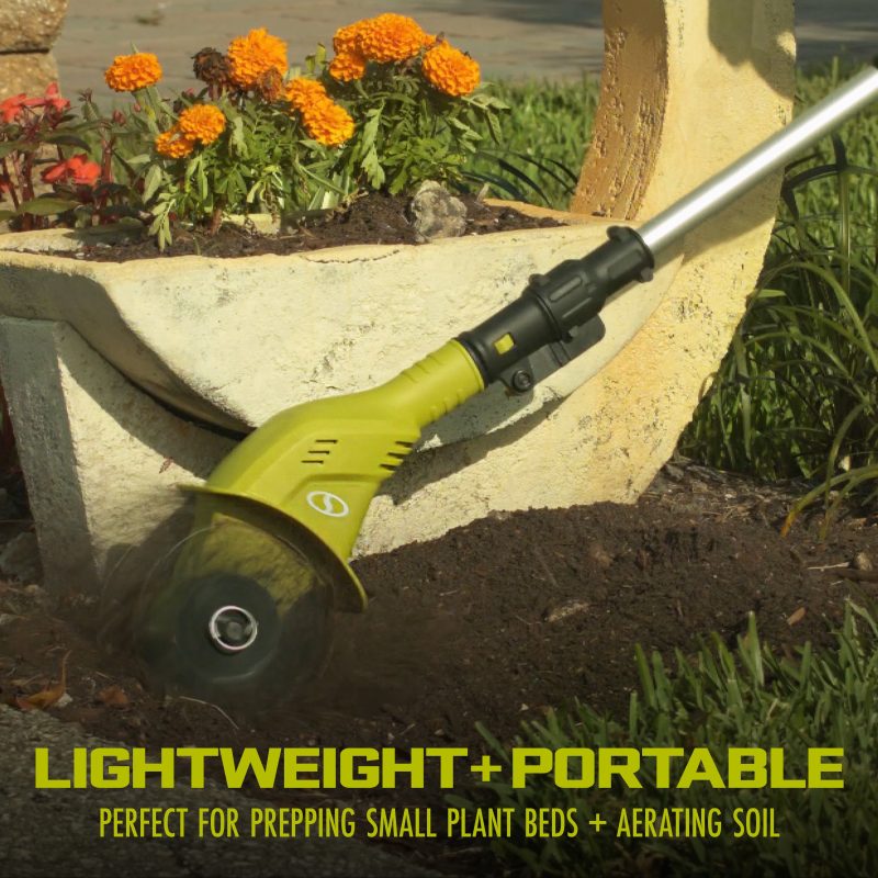 Sun Joe 24V-TLR-LTE-GRN 24-Volt* IONMAX Cordless Garden Tiller + Cultivator Kit | W/ 2.0-Ah Battery + Charger (Green) - 图片 4