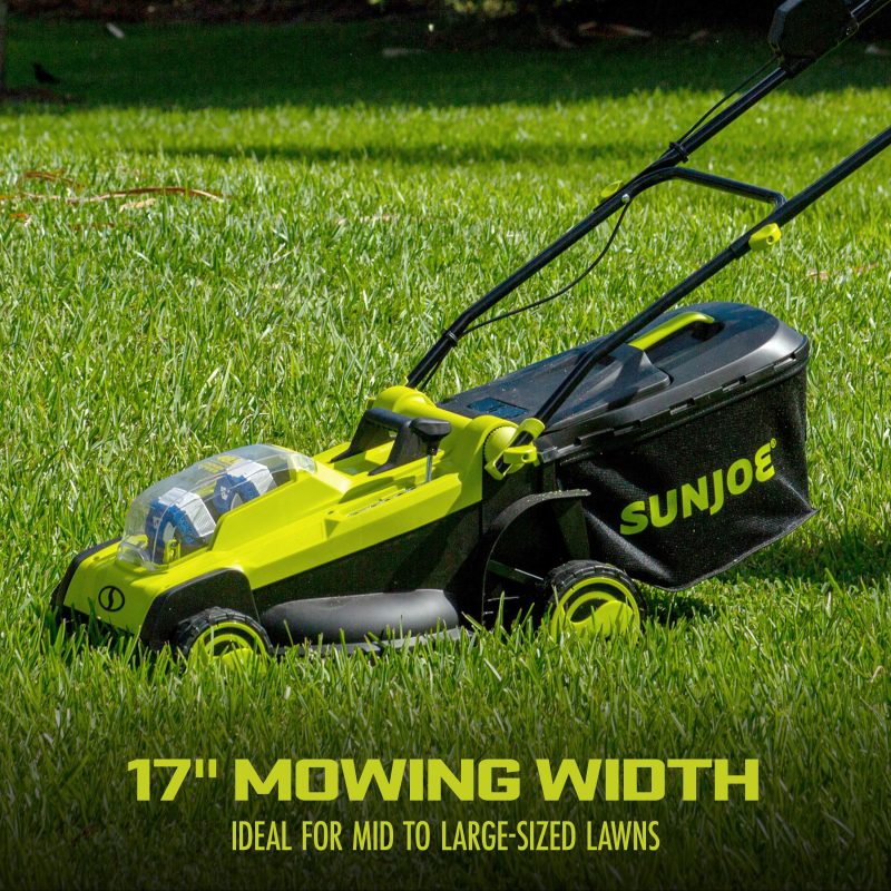 Sun Joe 24V-X2-17LM 48-Volt* IONMAX Cordless Lawn Mower Kit W/ Collection Bag | 17-inch | 6-Position | W/ 2 x 4.0-Ah Batteries + Charger - 图片 3