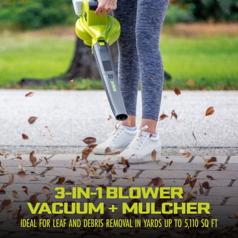 Sun Joe 24V-X2-BVM190-CT 48-Volt IONMAX Cordless Leaf Blower Vacuum Mulcher Kit | 190-MPH | 340-CFM | Tool Only - 图片 3