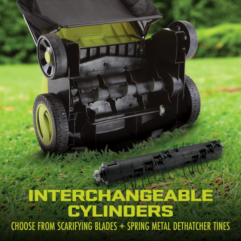 Sun Joe 24V-X2-DTS15 48-Volt* IONMAX Cordless Scarifier + Dethatcher | 5-Depth Positions | 15-inch | Brushless Motor | W/ 2 x 4.0-Ah Batteries + Charger - 图片 5