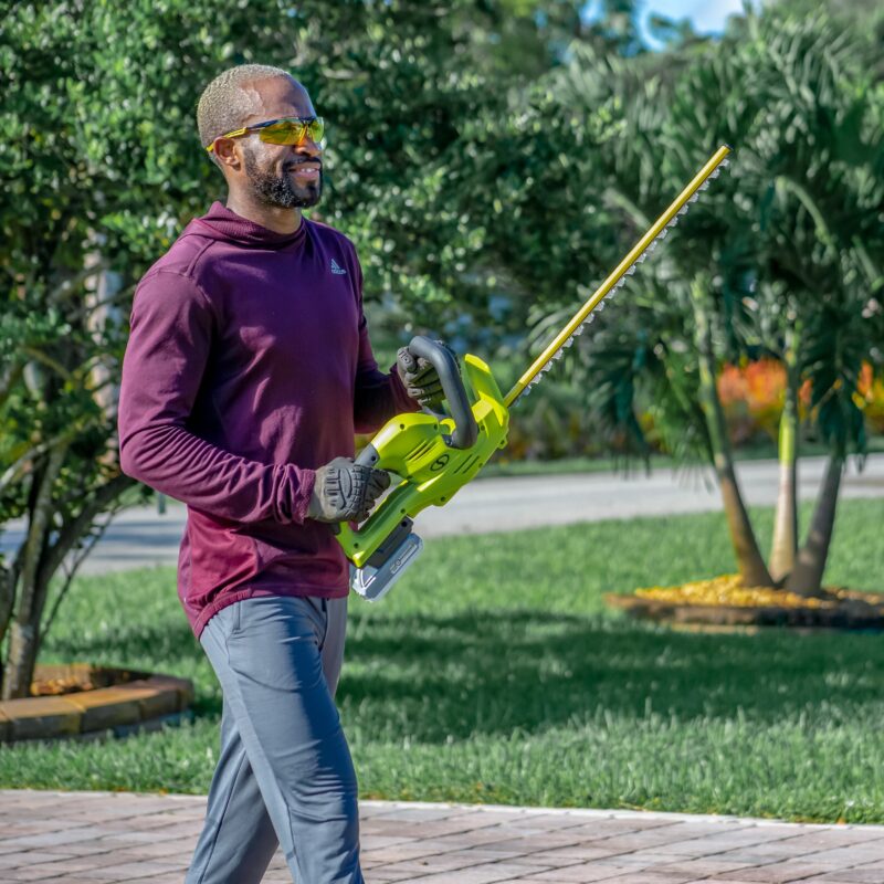 Sun Joe 24V-HT22-LTE 24-Volt* IONMAX Cordless Hedge Trimmer | 22-inch | W/ 2.0-Ah Battery + Charger - Image 8