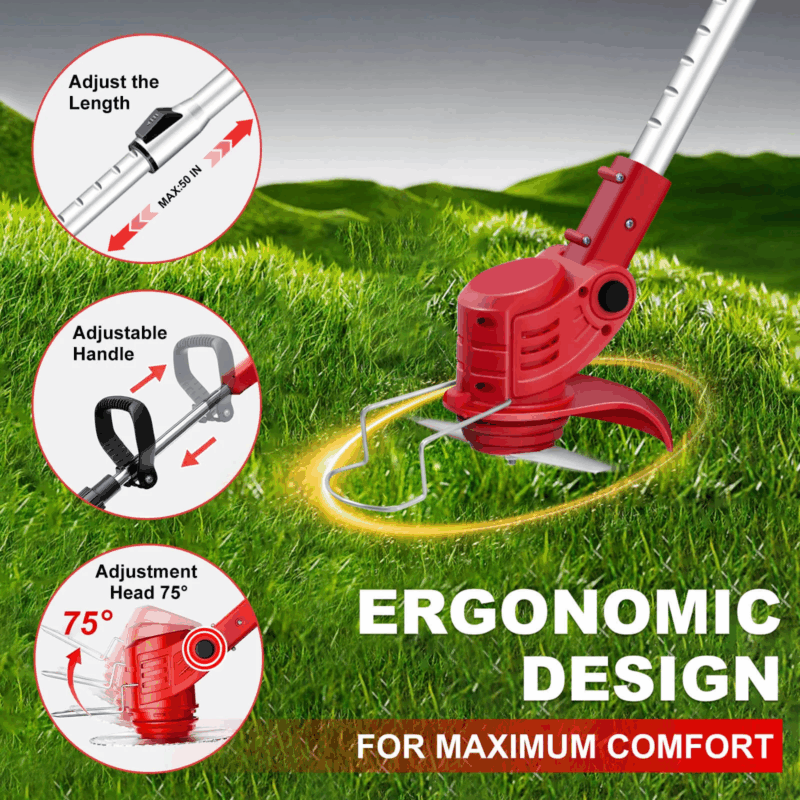 21V Cordless Electric Weed Wacker 6″ 3 In 1 W/ 2.0Ah Battery Reindeer RGL100 - Image 3