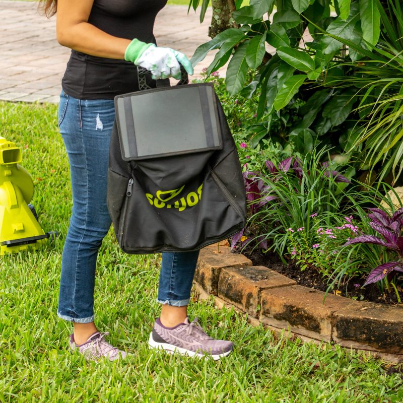 Sun Joe 24V-X2-OGV 48-Volt* IONMAX Cordless Outdoor Garden Vacuum + Mulcher Kit | 850 CFM | 15:1 Mulch Ratio | 2 x 4.0-Ah Batteries + Charger - 图片 8