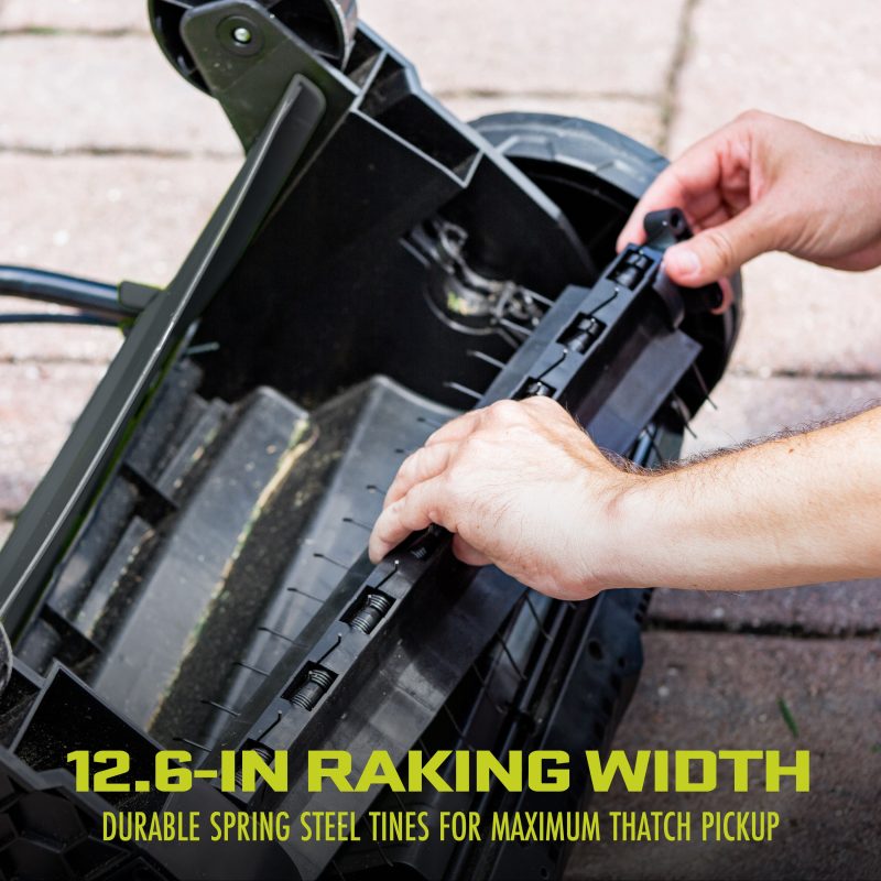 Sun Joe AJ798E Electric Lawn Dethatcher + Scarifier W/ Collection Bag | 12.6-inch | 12-Amp | AirBoost Technology - 图片 6