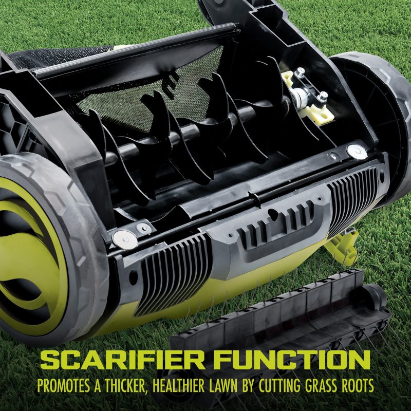 Sun Joe AJ798E Electric Lawn Dethatcher + Scarifier W/ Collection Bag | 12.6-inch | 12-Amp | AirBoost Technology - 图片 7