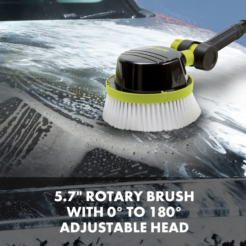 Sun Joe Auto Cleaning System for Most Pressure Washers | W/ 180° Rotating Brush, Feather Bristle Brush, Wheel/Rim Detailing Brush, Undercarriage Turbo Nozzle, Microfiber Cleaning Cloths & Universal Adapters for Most Brands up to 3500-PSI - 图片 6