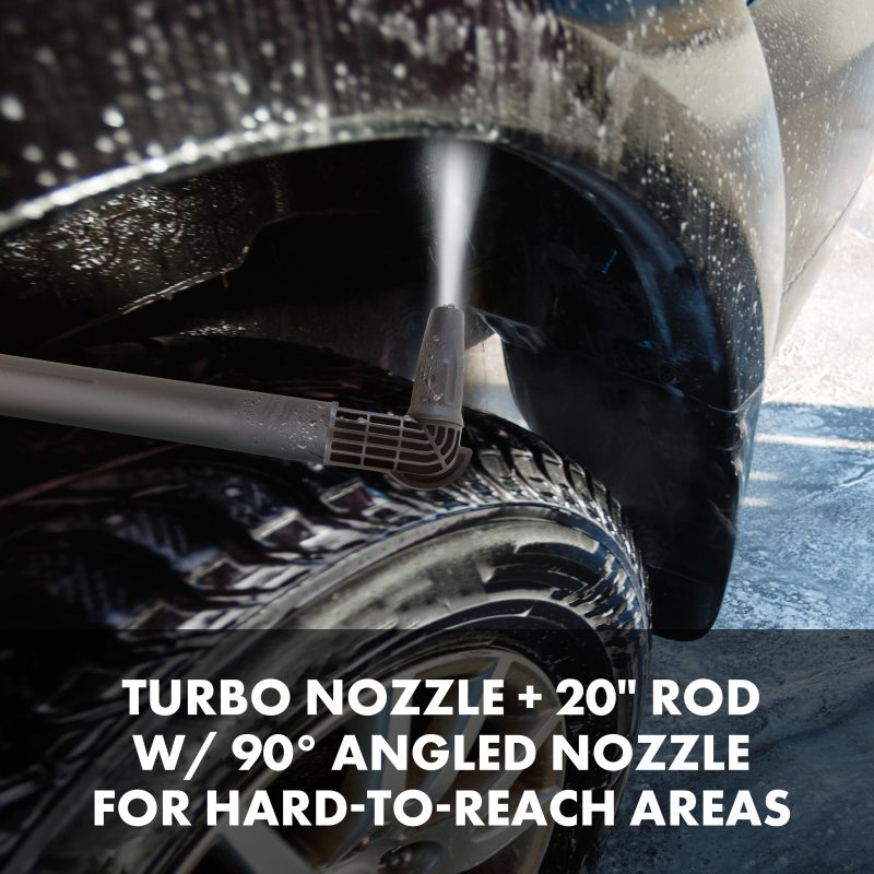 Sun Joe Auto Cleaning System for Most Pressure Washers | W/ 180° Rotating Brush, Feather Bristle Brush, Wheel/Rim Detailing Brush, Undercarriage Turbo Nozzle, Microfiber Cleaning Cloths & Universal Adapters for Most Brands up to 3500-PSI - 图片 8