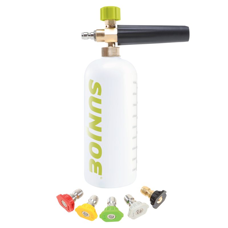 Sun Joe SPX-FC34-MXT Foam Cannon for SPX Series Electric Pressure Washers 34 Oz. | 1/4" Quick Connector | 5 Quick Connect Nozzle Tips - 图片 2