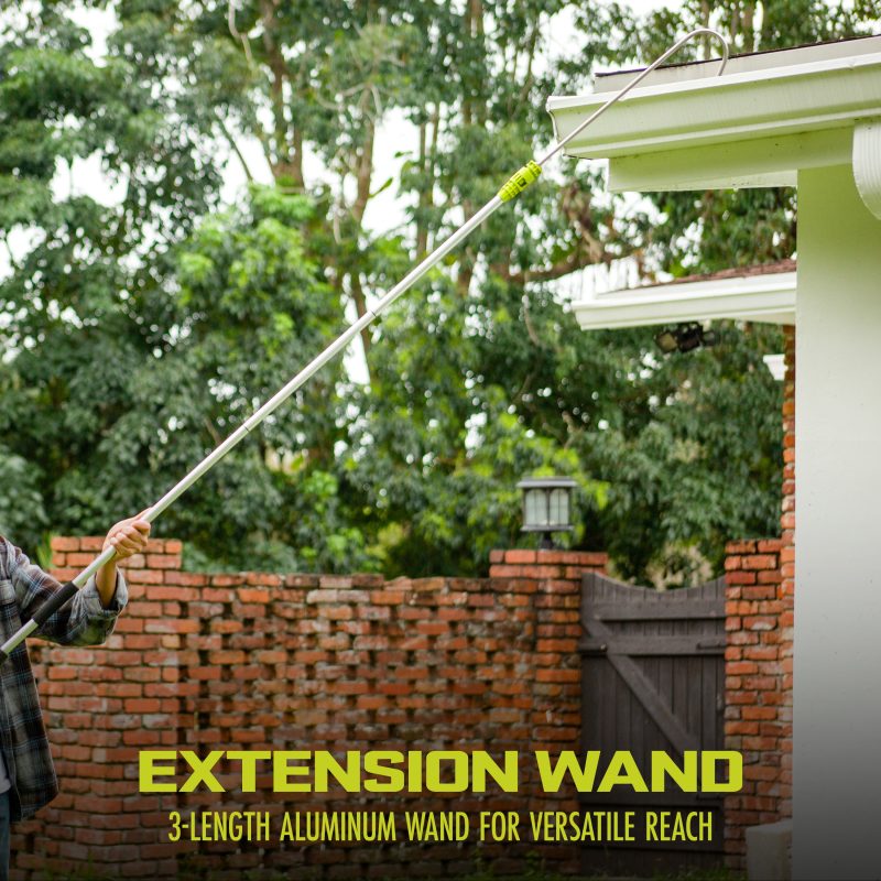 Sun Joe Home Cleaning System for SPX Series Pressure Washers, Includes Turbo Nozzle, Surface Splashguard, Aluminum 5.5-Ft Extension Wand, 315-Degree Gutter Cleaning Nozzle, Patio Surface Cleaner and Transfer Adapters for SPX Series Up to 3500-PSI - 图片 7