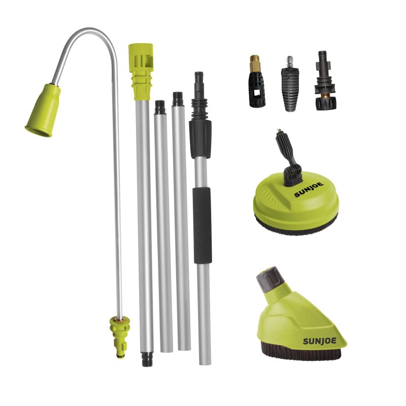 Sun Joe Home Cleaning System for SPX Series Pressure Washers, Includes Turbo Nozzle, Surface Splashguard, Aluminum 5.5-Ft Extension Wand, 315-Degree Gutter Cleaning Nozzle, Patio Surface Cleaner and Transfer Adapters for SPX Series Up to 3500-PSI - 图片 2