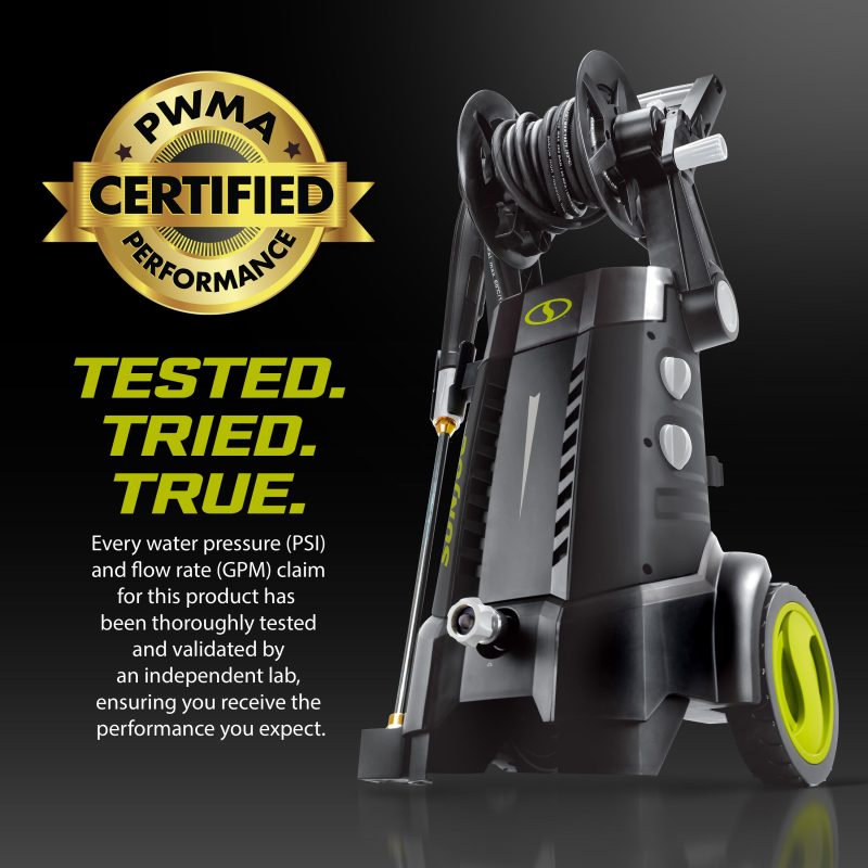 Sun Joe SPX3001 Certified Rated 2030 PSI Electric Pressure Washer | 1.2 Rated GPM | 13-Amp | High Pressure Hose Reel | Extra Large Onboard Detergent Tank - 图片 3