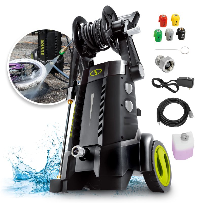 Sun Joe SPX3001 Certified Rated 2030 PSI Electric Pressure Washer | 1.2 Rated GPM | 13-Amp | High Pressure Hose Reel | Extra Large Onboard Detergent Tank