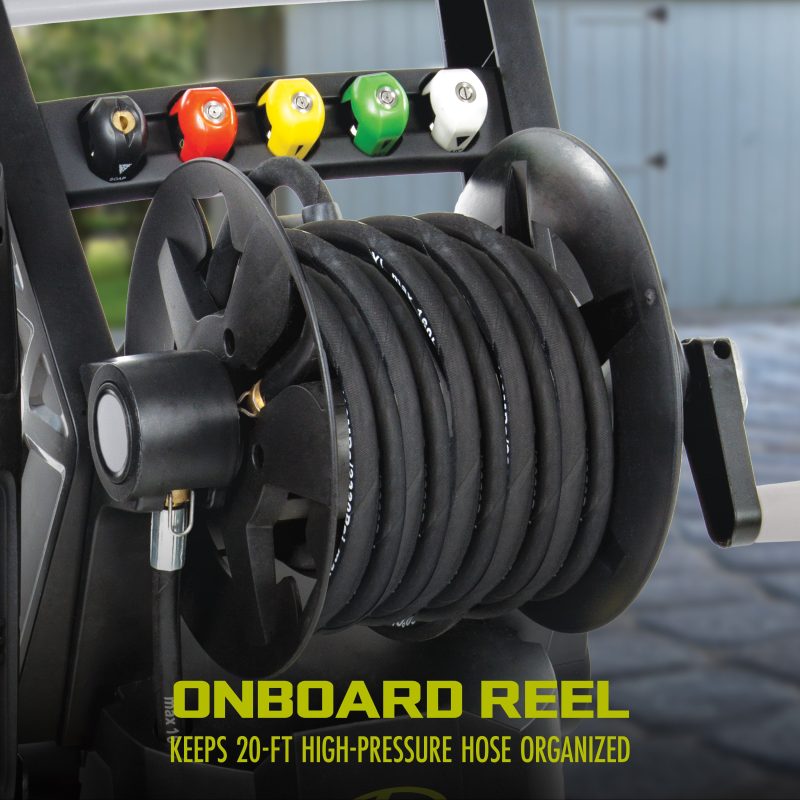 Sun Joe SPX3001 Certified Rated 2030 PSI Electric Pressure Washer | 1.2 Rated GPM | 13-Amp | High Pressure Hose Reel | Extra Large Onboard Detergent Tank - 图片 9
