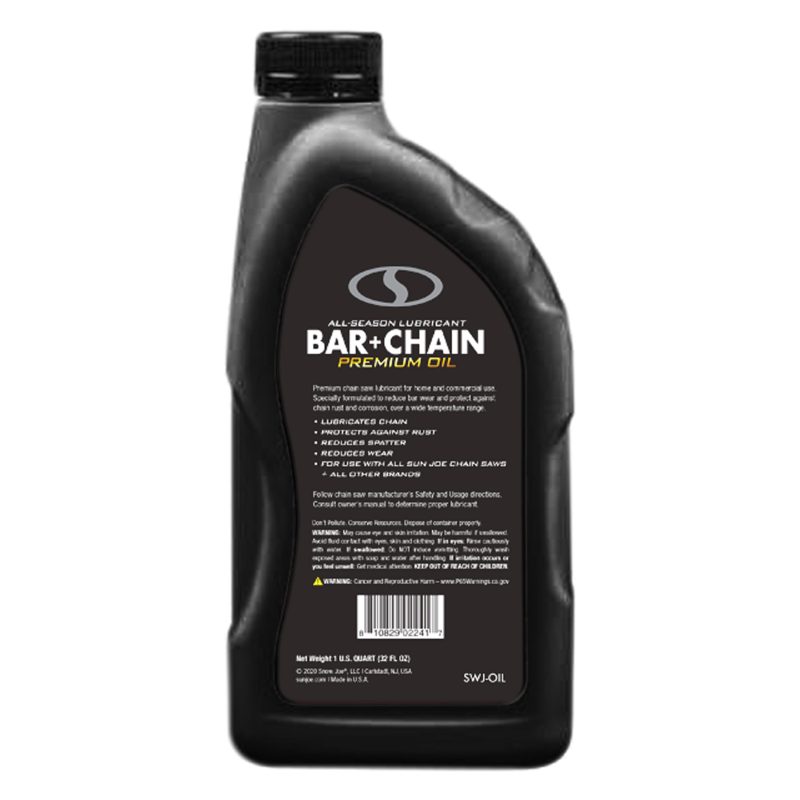 Sun Joe SWJ-OIL Premium Bar, Chain and Sprocket Oil | All Season Chainsaw Chain Lubrication | Universal Chain Saw Chain Oil for Fast Efficient Cutting | 1-Quart - 图片 2