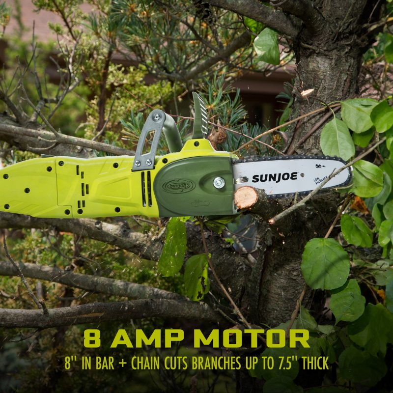 Sun Joe SWJ806E 2-in-1 Electric Convertible Pole Chain Saw | 8-inch | 8-Amp - 图片 6