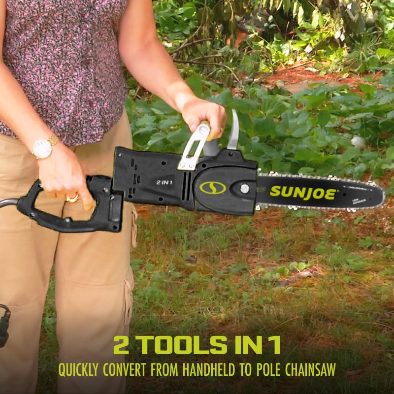 Sun Joe SWJ807E 2-in-1 Electric Convertible Pole Chainsaw | 10-inch | 8-Amp - 图片 4