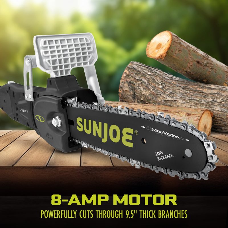 Sun Joe SWJ807E 2-in-1 Electric Convertible Pole Chainsaw | 10-inch | 8-Amp - 图片 6
