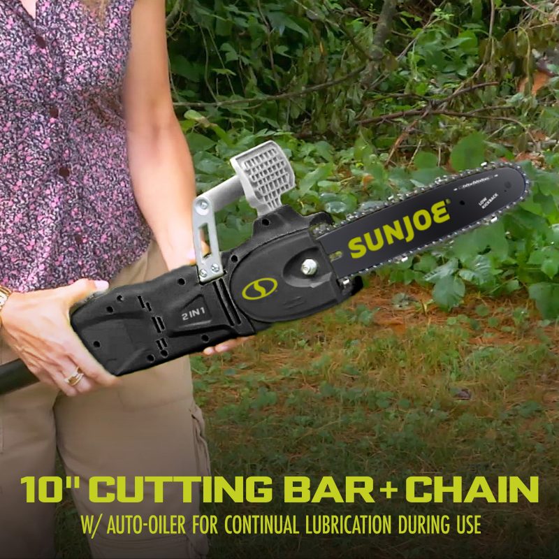 Sun Joe SWJ807E 2-in-1 Electric Convertible Pole Chainsaw | 10-inch | 8-Amp - 图片 3