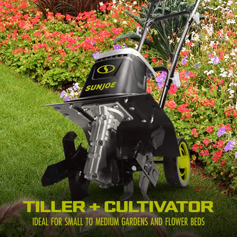 Sun Joe TJ602E Electric Garden Tiller + Cultivator | 12-inch | 8-Amp | 3-Position Height Adjustment - 图片 4