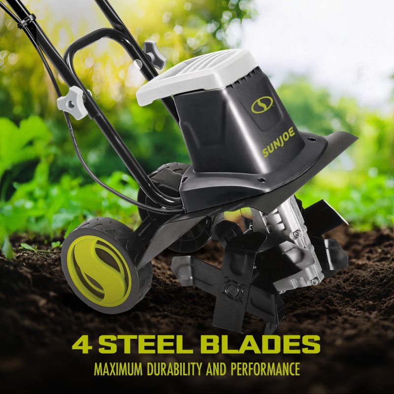 Sun Joe TJ602E Electric Garden Tiller + Cultivator | 12-inch | 8-Amp | 3-Position Height Adjustment - 图片 7
